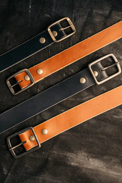 high quality Brown and Black 8oz American latigo leather  Latigo Belt | 1.5”